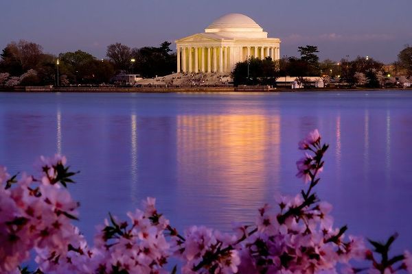 Perry, William 아티스트의 The Jefferson Memorial and Tidal Basin in April with cherry blossoms-Washington DC작품입니다.